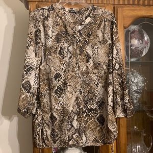 Brown Snake Patterned Blouse